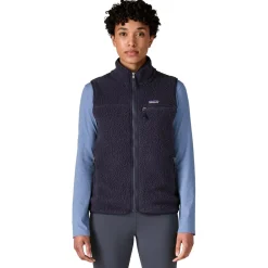 Best Polaire Retro Pile Vest Sunken Blue Femme Polaire Femme|Veste De Ski