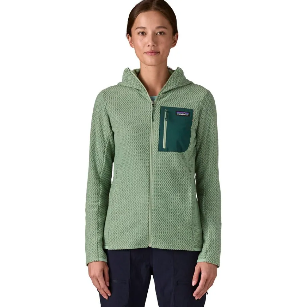 Hot Polaire W's R1 Air Full Zip Hoody Ellwood Green Femme Polaire Femme|Veste De Ski
