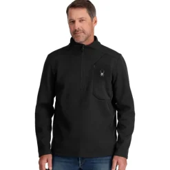 Polaire Homme<Spyder Polaire Bandit Half Zip Black