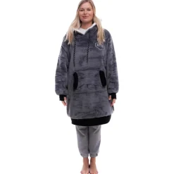 Online Poncho Poncho Plaid Charcoal Sweat - Pull - Poncho