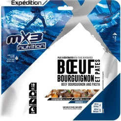 Repas Lyophilisés<MX3 Repas Lyophilisé   Bœuf Bourguignon & Pâtes 130 g.
