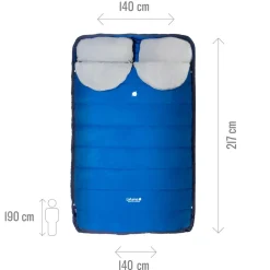 Clearance Sac de couchage Nunavüt Double Azur Blue Sac Couchage Synthétique