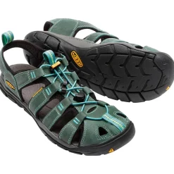 Hot Sandales de randonnée Clearwater CNX Leather Women Mineral Blue Yellow Femme Sandales De Randonnée|Chaussures Rando Femme