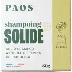 New Shampoing Solide 80 g Huile De Pépins De Raisin Bio Hygiène