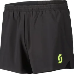 New Short de trail Rc Run Split Short Black Yellow Short Trail|Vêtements De Trail