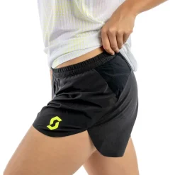 Hot Short de trail Split Shorts W's Rc Run Black Yellow Short Trail|Vêtements De Trail