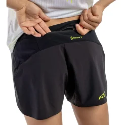 Hot Short de trail Split Shorts W's Rc Run Black Yellow Short Trail|Vêtements De Trail