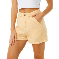 Clearance Short Premium Linen Light Orange Pantalon - Short