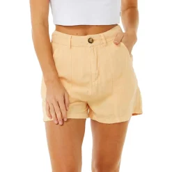 Clearance Short Premium Linen Light Orange Pantalon - Short