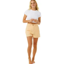 Clearance Short Premium Linen Light Orange Pantalon - Short
