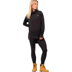 Clearance Sous-vêtement technique Icecold Merino Wool Gaiter Rib Top Black Femme Sous-Vêtement Femme