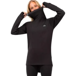Clearance Sous-vêtement technique Icecold Merino Wool Gaiter Rib Top Black Femme Sous-Vêtement Femme