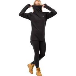 Clearance Sous-vêtement technique Icecold Merino Wool Gaiter Rib Top Black Femme Sous-Vêtement Femme
