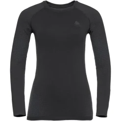 Sous-Vêtements Thermiques|Sous-Vêtements Thermiques<Odlo Sous-vêtement technique Performance Warm Eco Top Crew Neck Ls Wmn Black Graphite Grey Black