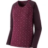 Sous-Vêtement Femme|Sous-Vêtements Thermiques<Patagonia Sous-vêtement technique W's Cap Midweight Crew Fire Floral Night Plum