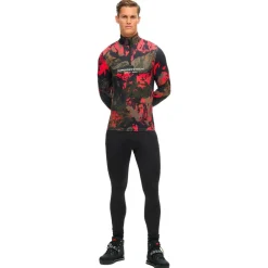 Best Sous-vêtement technique Base Layer Half Zip Top Volcanic Mountain Orange Homme Sous-Vêtement Homme