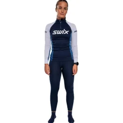 Hot Sous-vêtement technique Racex Classic Half Zip W Dark Navy Lake Blue Femme Sous-Vêtement Femme|Sous-Vêtements Thermiques