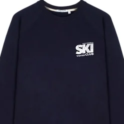 Best Sweat Clyde Ski Winter Club Print Navy Sweat - Pull - Poncho