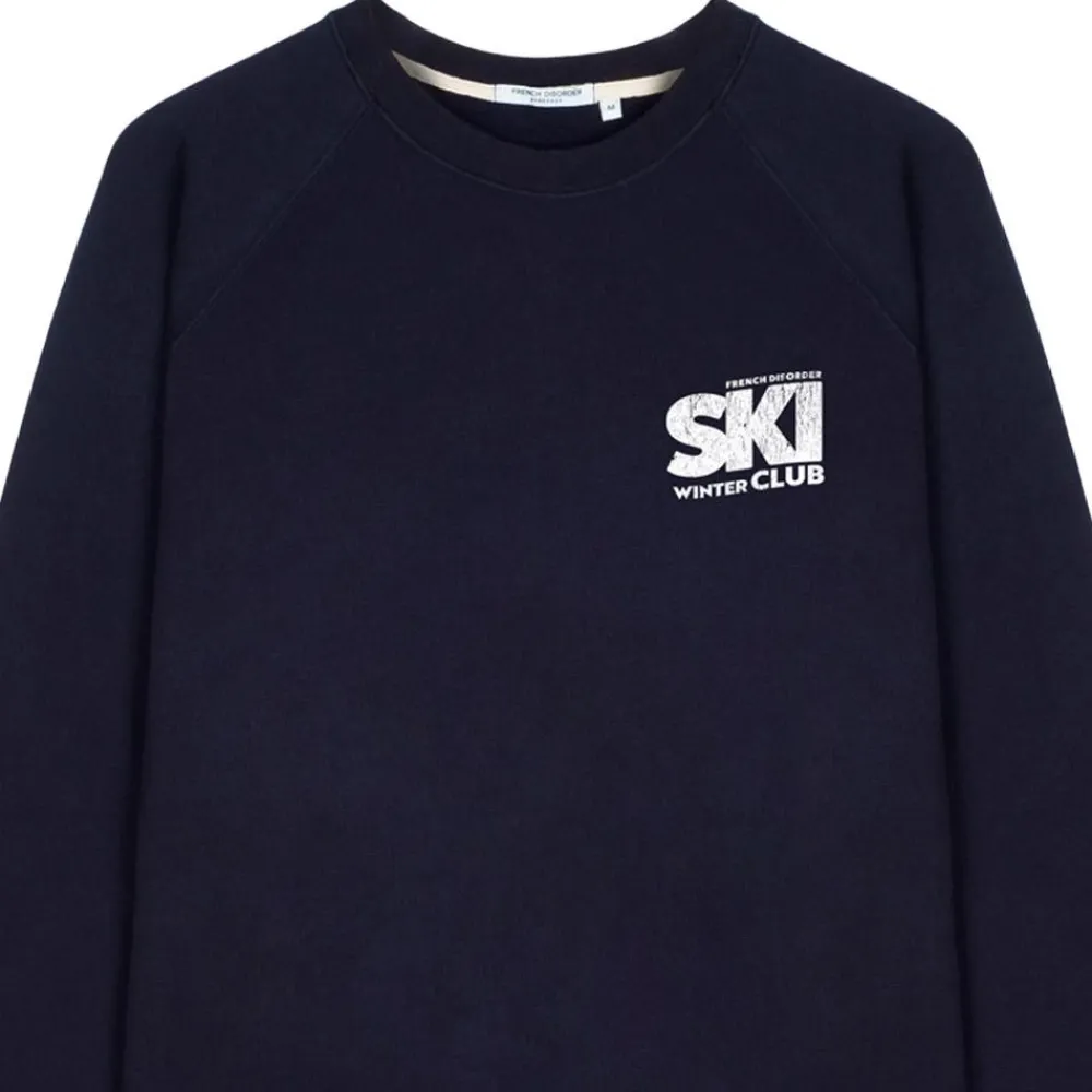 Best Sweat Clyde Ski Winter Club Print Navy Sweat - Pull - Poncho