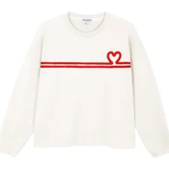 Sweat - Pull - Poncho<French Disorder Sweat Nora Heart Tricotin Cream
