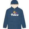 Online Sweat Julka Plush Dark Blue Melange Sweat - Pull - Poncho