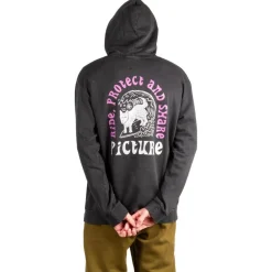 Best Sweat Picturide Hoodie Black Washed Sweat - Pull - Poncho