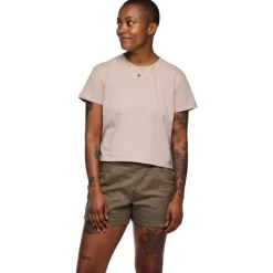 Tee Shirt<Black Diamond Tee-shirt W Bd Stripe Crop Short Sleeve Tee Shirt Soft Lilac
