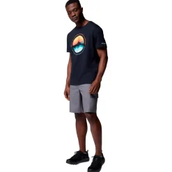 T-Shirt Randonnée<Columbia Tee-shirt de rando Path Lake Graphic Tee II Black Circular Linescape