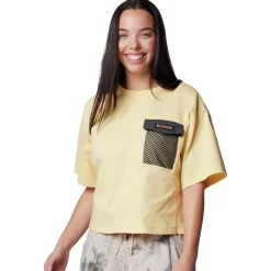 T-Shirt Randonnée<Columbia Tee-shirt de rando Painted Peak Knit Ss Cropped Top W Sunkissed Shark