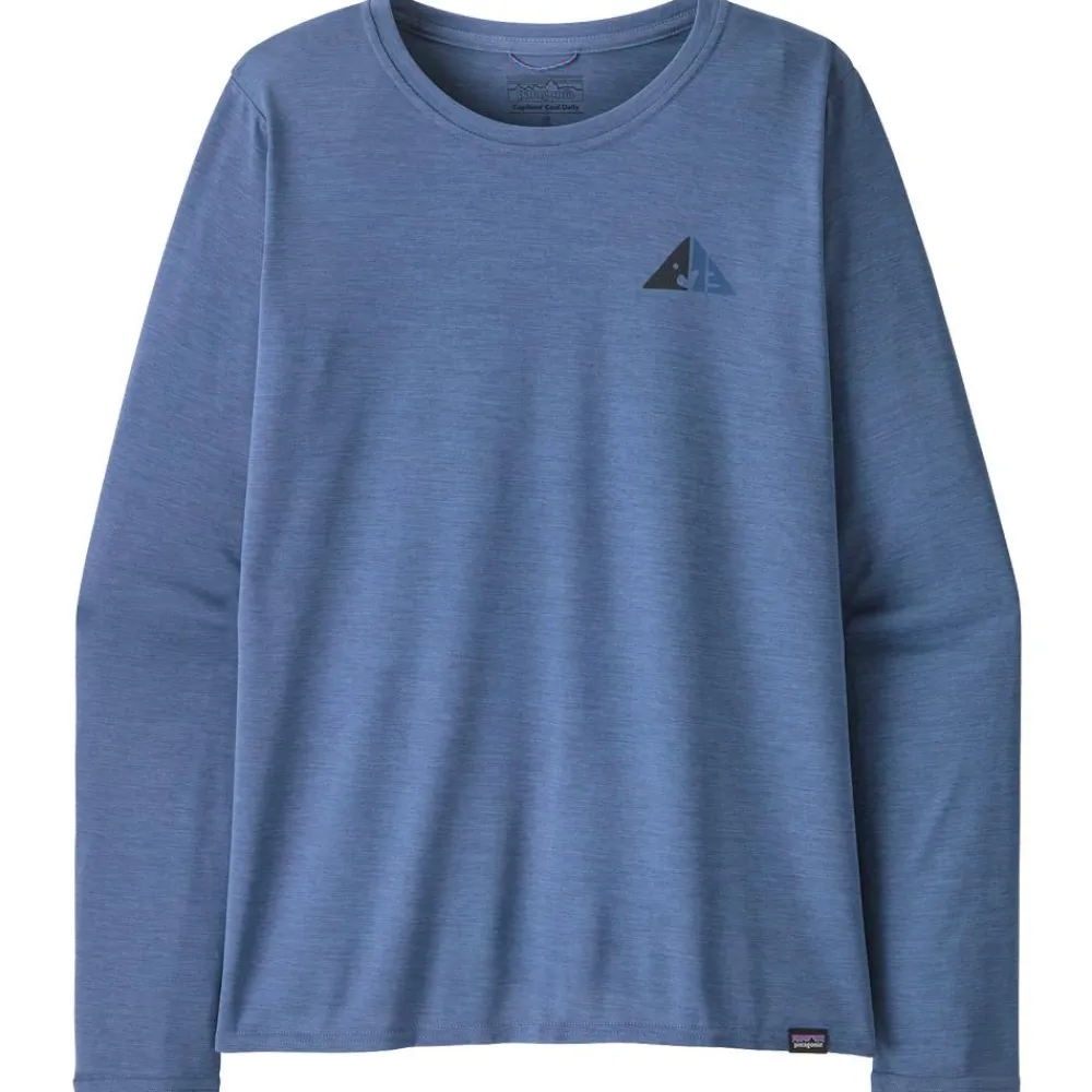 Discount Tee-shirt de rando W's LS Capilene Cool Daily Graphic Driftways Current Blue X Dye T-Shirt Randonnée