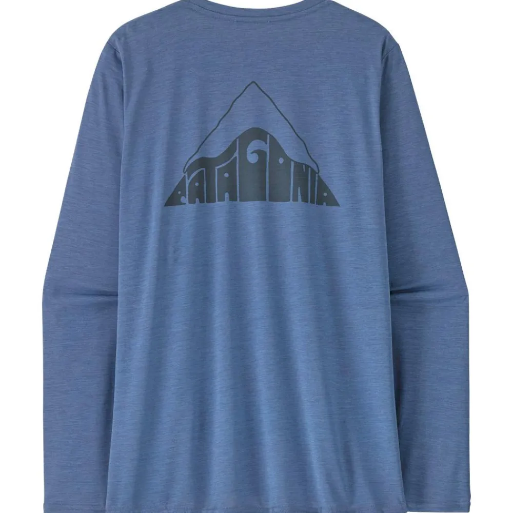 Discount Tee-shirt de rando W's LS Capilene Cool Daily Graphic Driftways Current Blue X Dye T-Shirt Randonnée