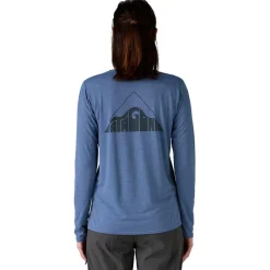 Discount Tee-shirt de rando W's LS Capilene Cool Daily Graphic Driftways Current Blue X Dye T-Shirt Randonnée