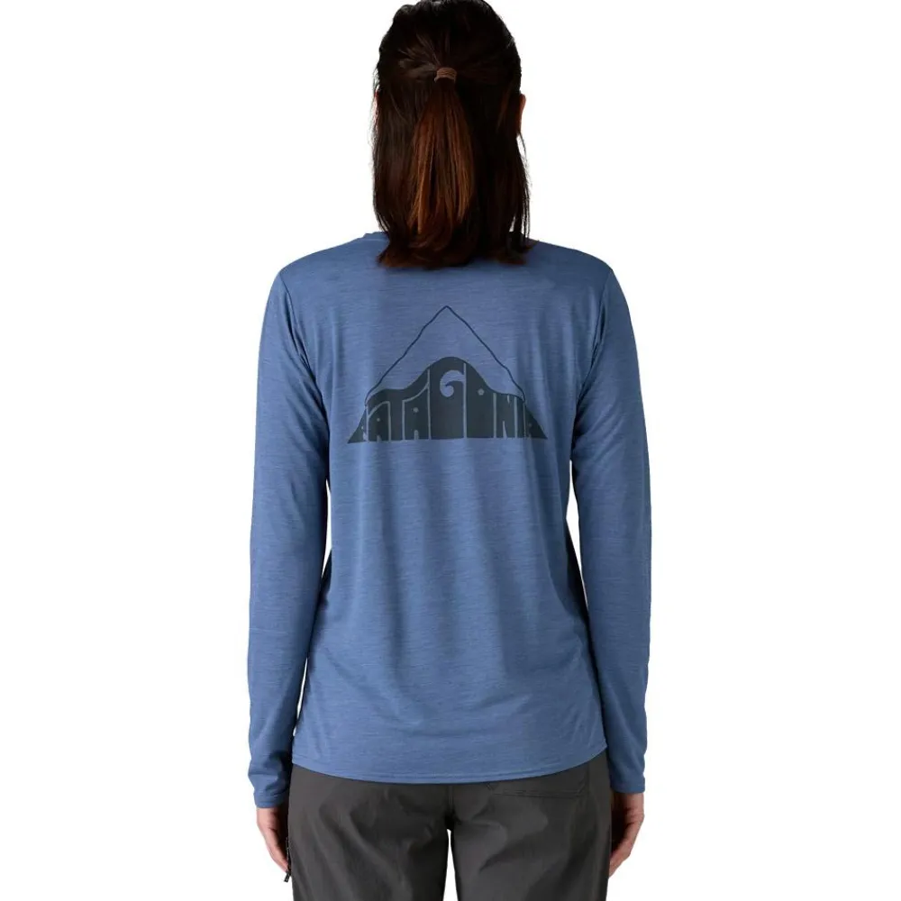 Discount Tee-shirt de rando W's LS Capilene Cool Daily Graphic Driftways Current Blue X Dye T-Shirt Randonnée