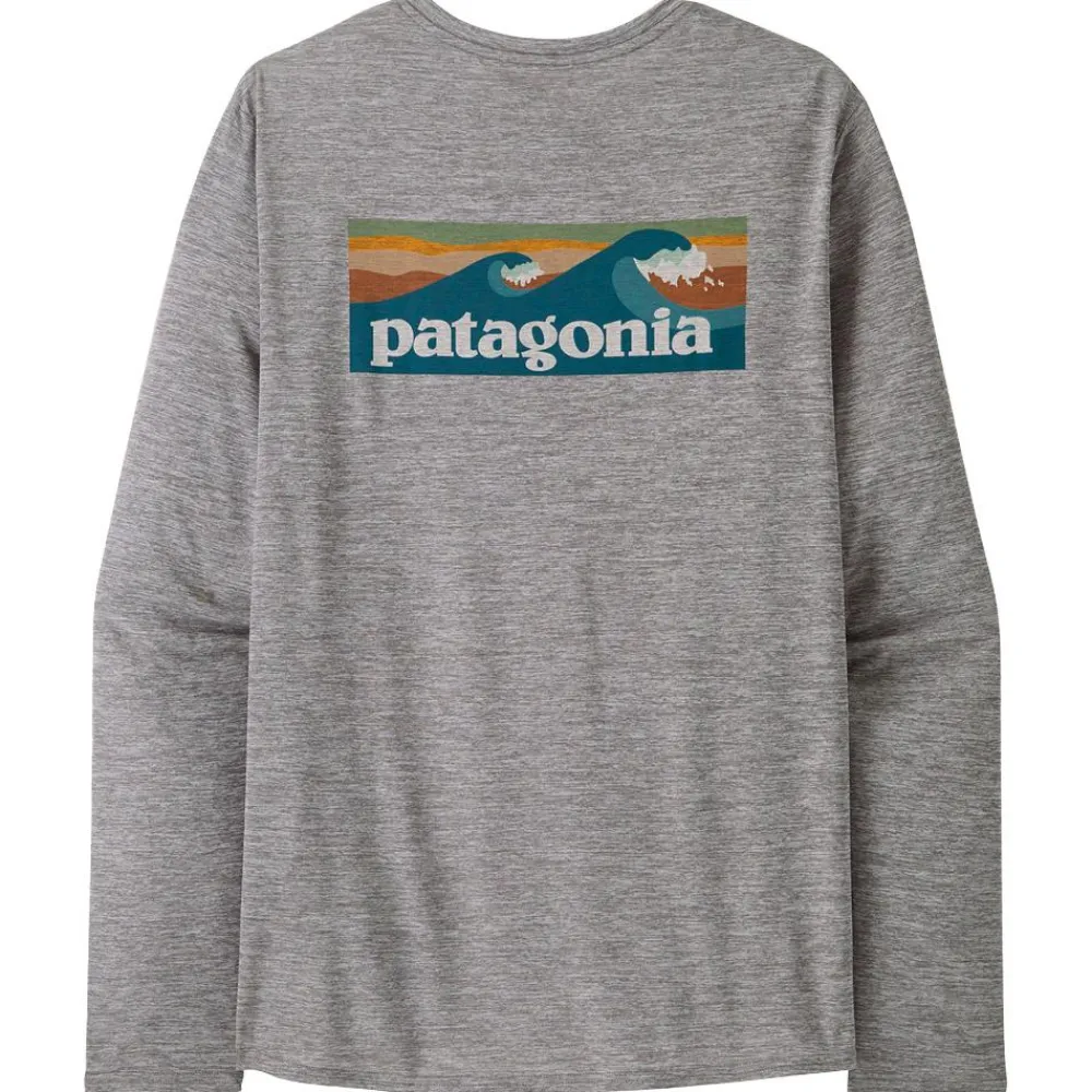 Best Tee-shirt de rando Capilene Cool Daily Graphic Shirt Boardshort Logo Abalone Blue Feather Grey T-Shirt Randonnée