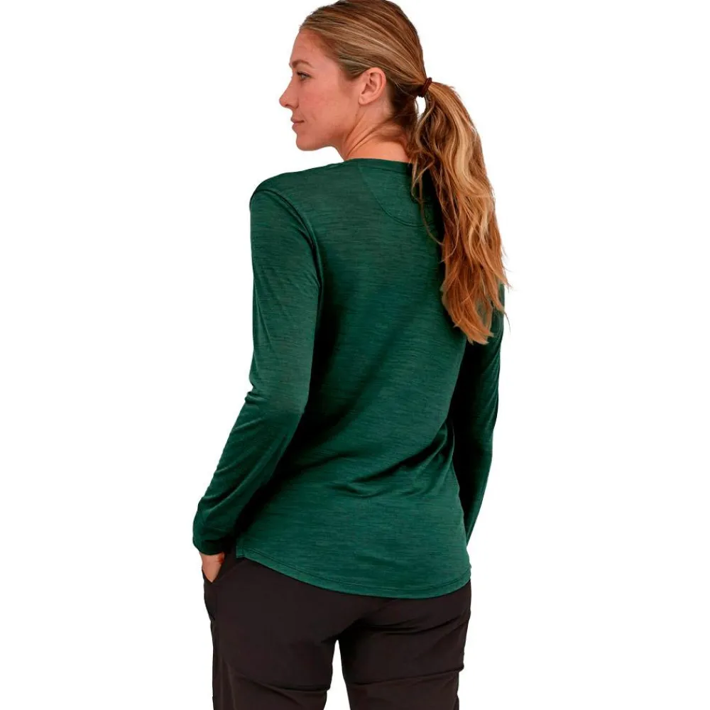 Tee Shirt|T-Shirt Randonnée<Patagonia Tee-shirt de rando W's Long-Sleeved Capilene Cool Merino Graphic Shirt Fitz Roy Strata: Cascade Green