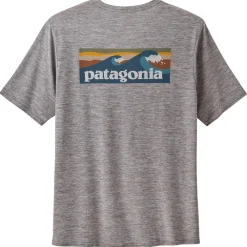 Outlet Tee-shirt de rando M's Capilene Cool Daily Graphic Shirt Water Abalone Blue Feather Grey T-Shirt Randonnée