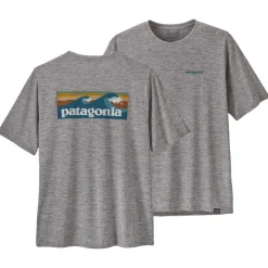 Outlet Tee-shirt de rando M's Capilene Cool Daily Graphic Shirt Water Abalone Blue Feather Grey T-Shirt Randonnée