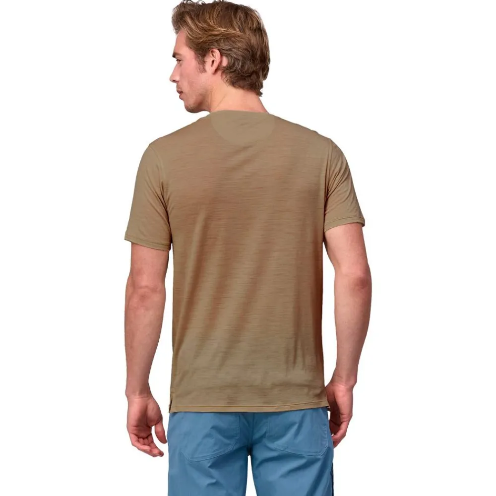 Tee Shirt|T-Shirt Randonnée<Patagonia Tee-shirt de rando M's Cap Cool Merino Graphic Shirt Strata Stripe Seabird Grey