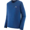 New Tee-shirt de rando M's Long-Sleeved Capilene Cool Merino Graphic Shirt Driftways Clement Blue Tee Shirt|T-Shirt Randonnée