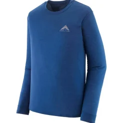New Tee-shirt de rando M's Long-Sleeved Capilene Cool Merino Graphic Shirt Driftways Clement Blue Tee Shirt|T-Shirt Randonnée