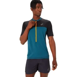 Tee-shirt de trail Fujitrail Top Magnetic Blue Performance Black T-Shirt Trail|Vêtements De Trail