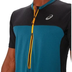 Tee-shirt de trail Fujitrail Top Magnetic Blue Performance Black T-Shirt Trail|Vêtements De Trail