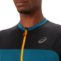 Tee-shirt de trail Fujitrail Top Magnetic Blue Performance Black T-Shirt Trail|Vêtements De Trail