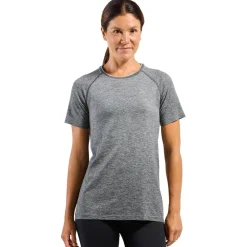 Best Tee-shirt de trail Essential Seamless T-Shirt Crew Neck SS Wmn Stone Grey Melange T-Shirt Trail|T-Shirt Randonnée