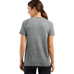 Best Tee-shirt de trail Essential Seamless T-Shirt Crew Neck SS Wmn Stone Grey Melange T-Shirt Trail|T-Shirt Randonnée