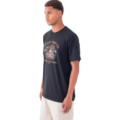 Discount Tee-shirt Poison And Palapas Slub Short Sleeve Black Tee Shirt