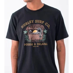 Discount Tee-shirt Poison And Palapas Slub Short Sleeve Black Tee Shirt