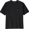 Tee Shirt<Patagonia Tee-shirt Boardshort Logo Pocket Responsibili-Tee Ink Black