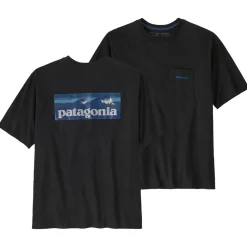 Tee Shirt<Patagonia Tee-shirt Boardshort Logo Pocket Responsibili-Tee Ink Black