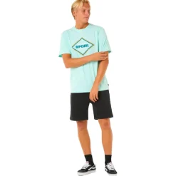Tee Shirt<Rip Curl Tee-shirt Surf Revival Yo Mumma Light Aqua